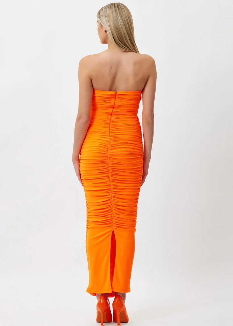 Tara Midi Dress Orange | BIANCA & BRIDGETT