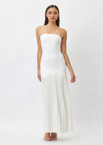 Mara Pleated Dress White | BIANCA & BRIDGETT