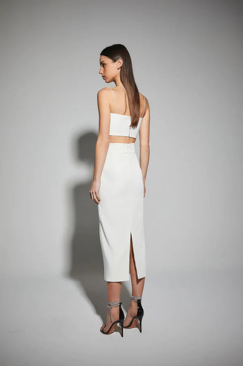 Carine Top and Skirt Set - WHITE | KIANNA