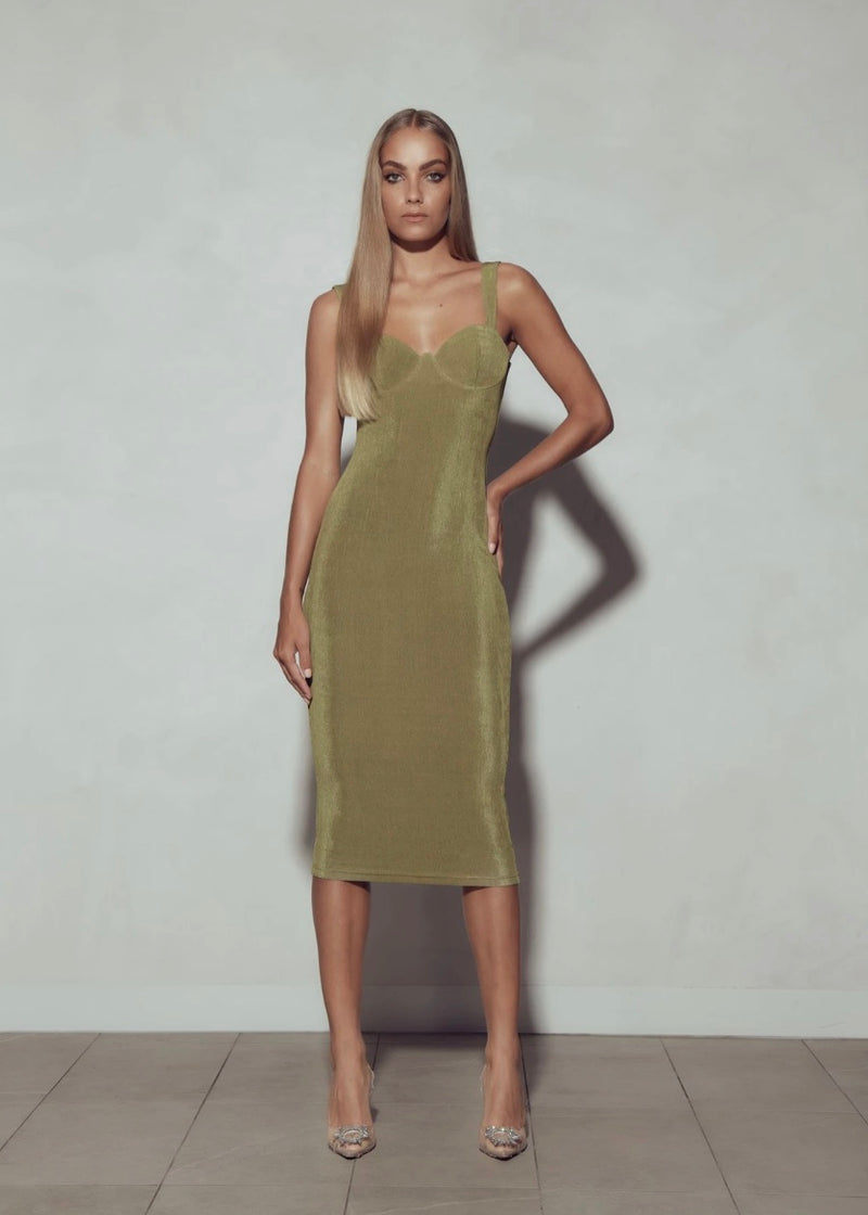 Hailey Dress- Olive | KIANNA Kianna