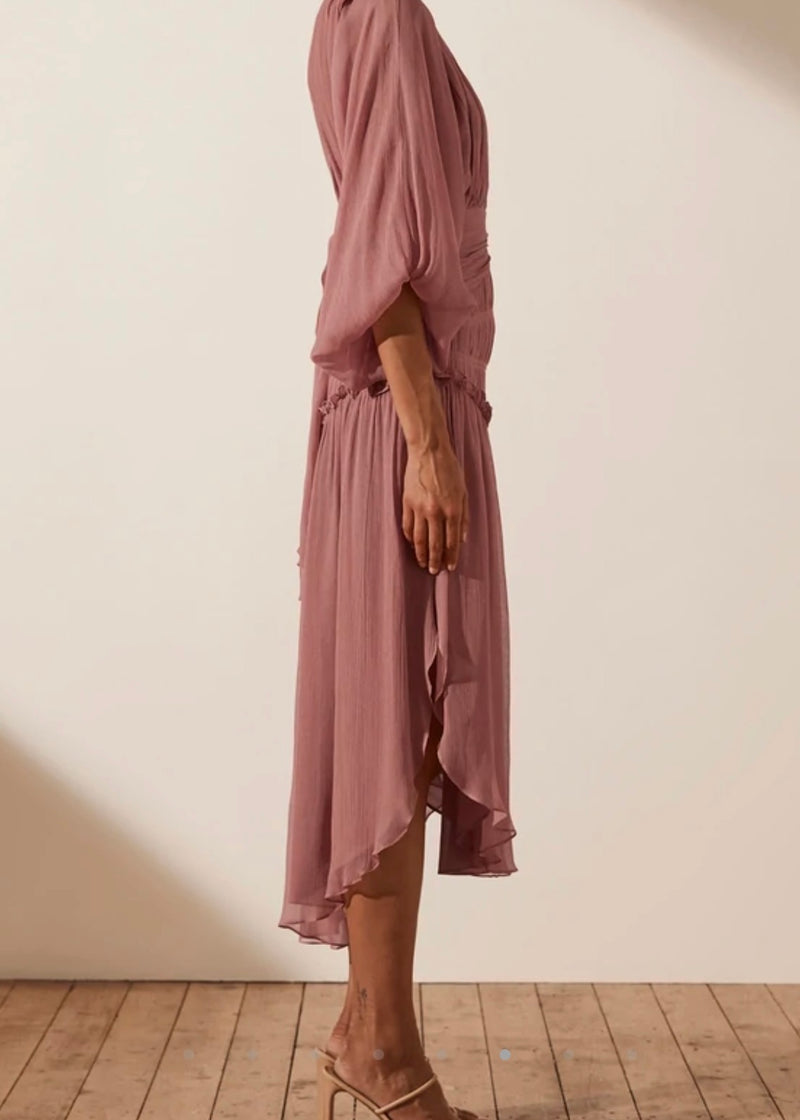 Olympia Long Sleeve Open Back Midi Dress | SHONA JOY Shona Joy