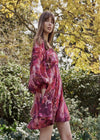 Print Mini Balloon Sleeve Dress - Pink Print | SOFIA IRINA