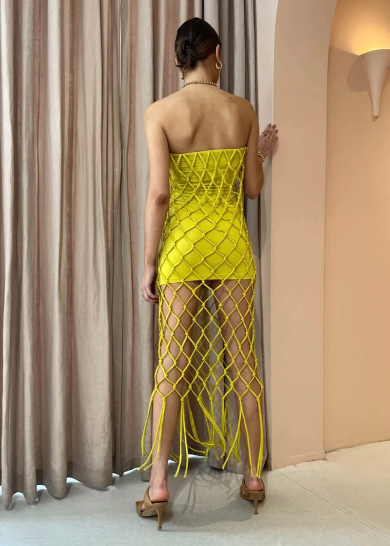 Net Strapless Dress | THIRD FORM