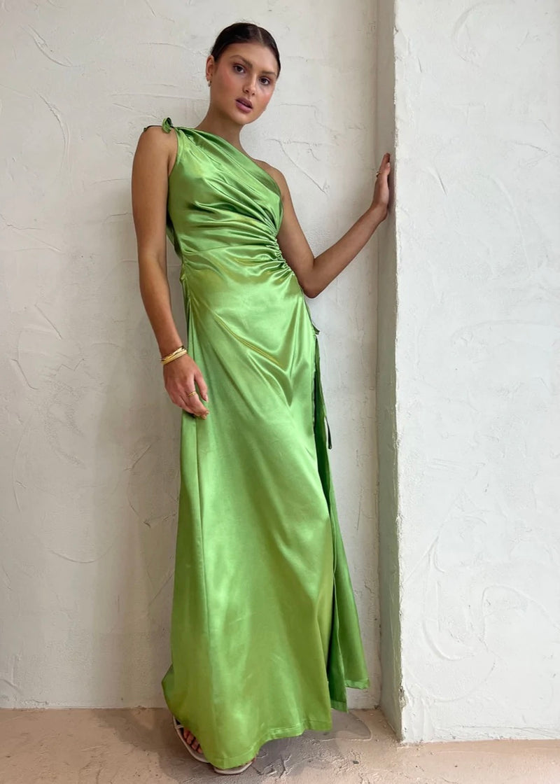 Nour Olive Maxi Dress | SONYA MODA